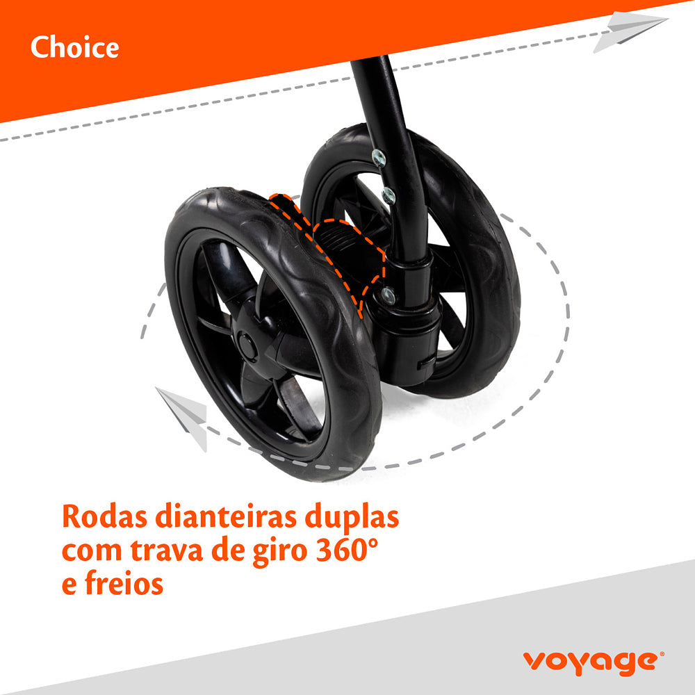 Carrinho De Bebê Choice Passeio Reversível e Retrátil