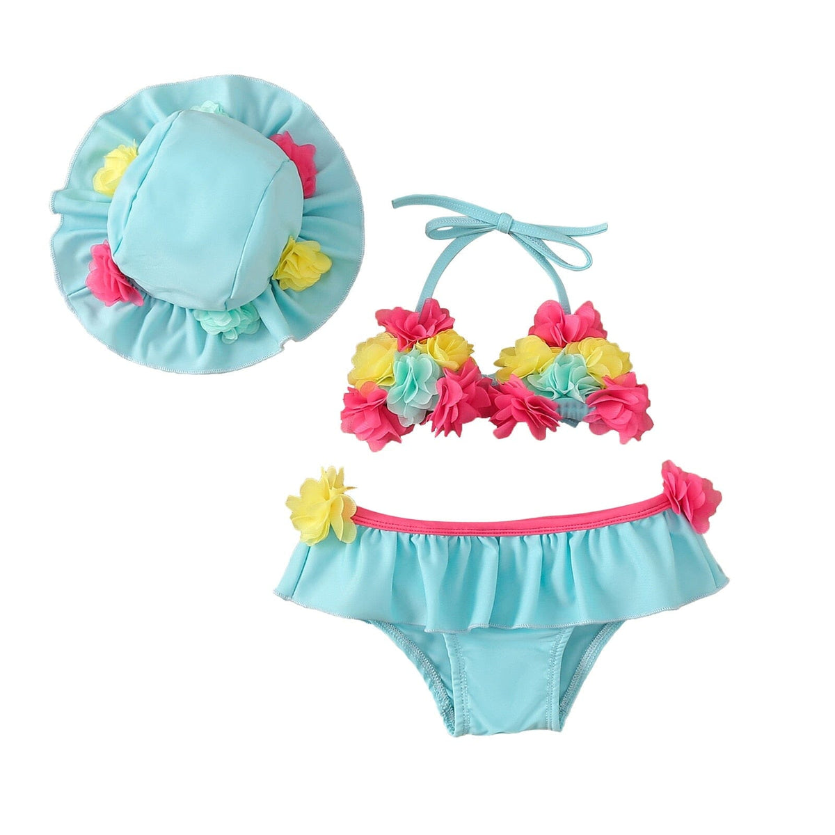 Biquíni Infantil Primavera + Chapéu