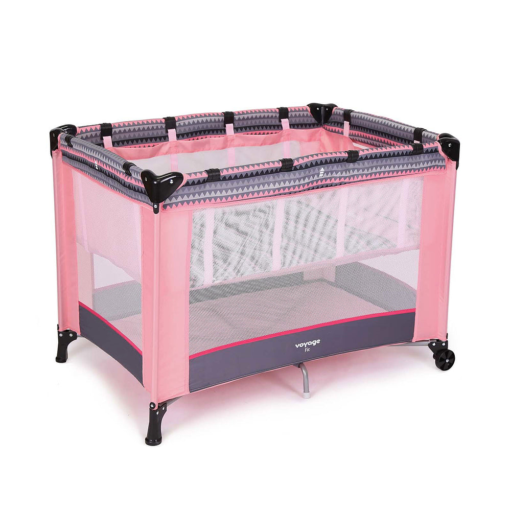 Berço Portátil Fit – 2 Alturas, Mosquiteiro e Rodas
