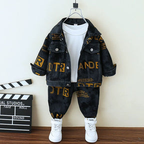 Conjunto Infantil Masculino Letras Jeans
