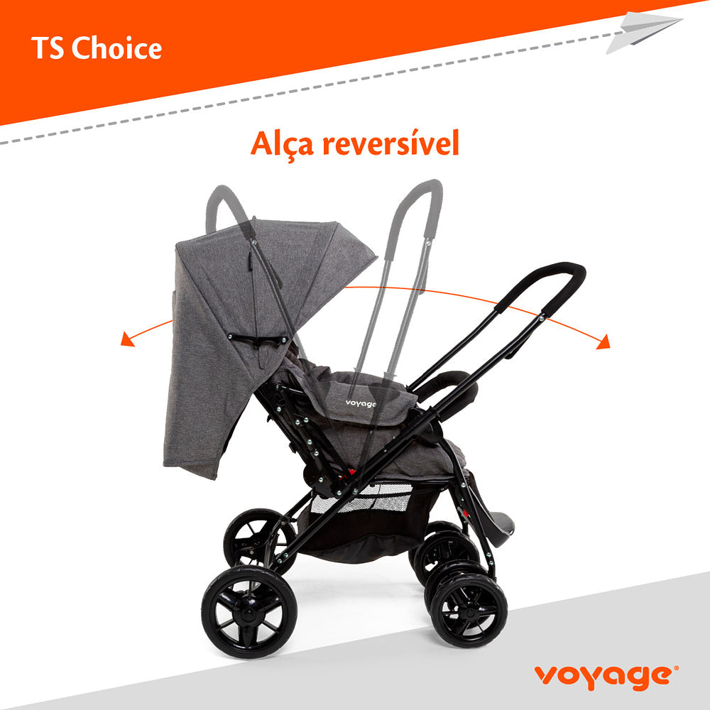 Travel System Choice Duo (Conjunto de Carrinho de Bebê Com Alça Reversível + Bebê Conforto)