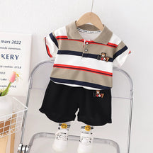 Conjunto Infantil Polo Lístras Ursinho