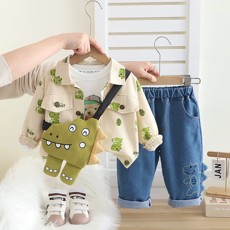 Conjunto Infantil 3 Peças Dinossauro
