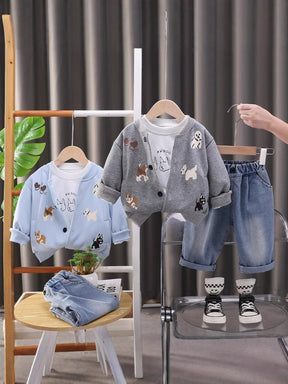 Conjunto Infantil Masculino Cachorrinho 3 Peças