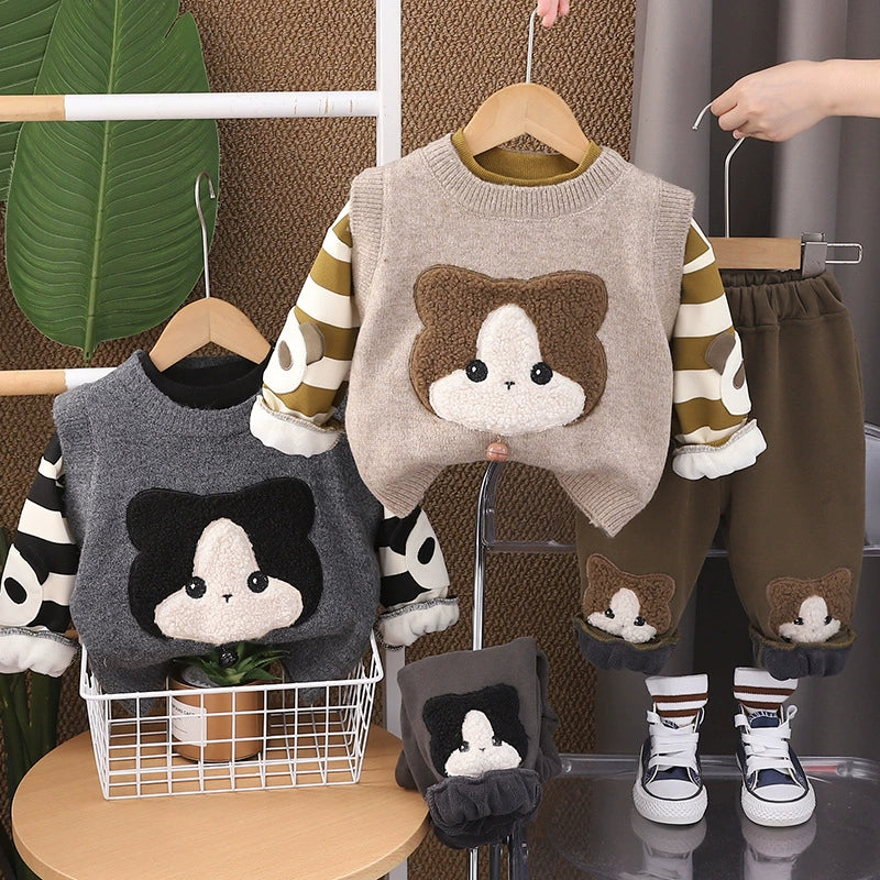 Conjunto Infantil Masculino Inverno 3 Peças Urso