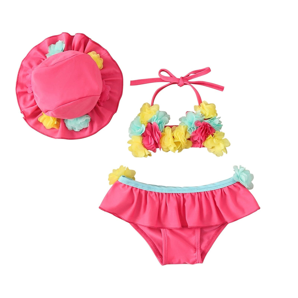 Biquíni Infantil Primavera + Chapéu