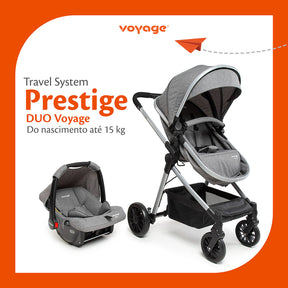 Travel System Prestige Duo ( Conjunto de Carrinho + Bebê Conforto) com Assento Removível